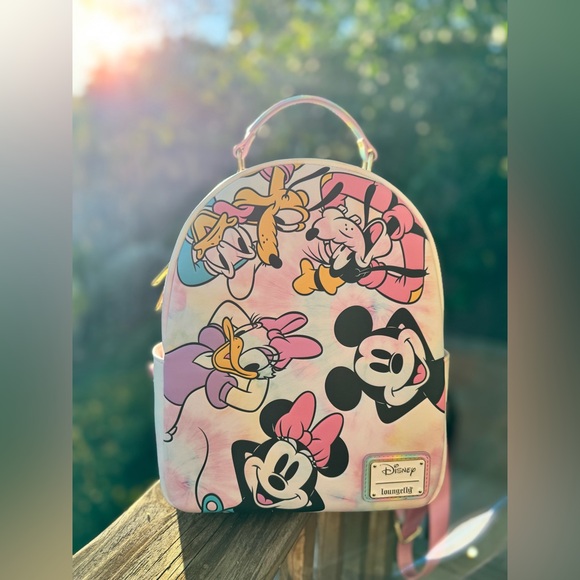 🎀 Disney Loungefly “Mickey & Friends” Pastel Mini Backpack - Picture 1 of 16